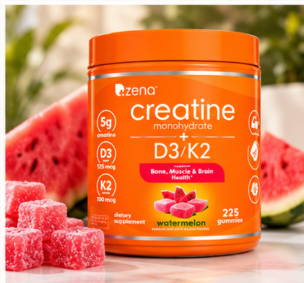 Zena Creatine Gummies + D3 + K2 Watermelon 225 Gummies